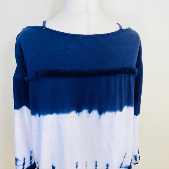 UMGEE tie dye fringe accent 3/4 sleeve top size large - Picture 7 of 11